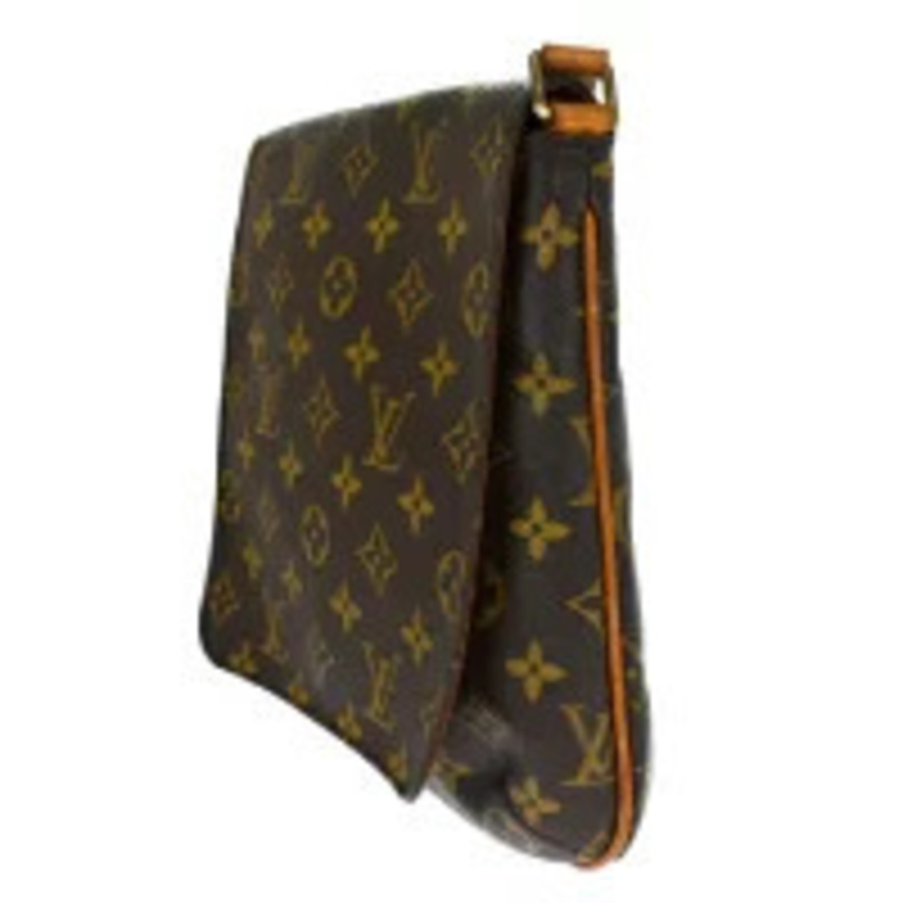 Louis Vuitton Monogram Musette Salsa Leather Shoulder Long Bag Brown